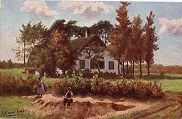 Gerstenhauer Johann Georg Künstlerkarte Bauernhaus o 20.10.1909