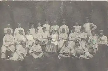 Deutsche Soldaten im Lazarett 1. WK Akkordeon *ca. 1915