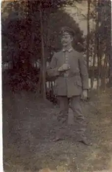 Deutscher Soldat 1. WK. Echtfoto gebr. ca. 1915