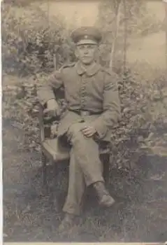 Deutscher Soldat in Ausgangsuniform 1. WK Echtfoto gebr. 14.9.1916