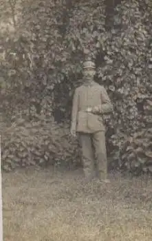 Deutscher Soldat mit Pickelhaube 1. WK Echtfoto * ca. 1914