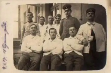 Deutsche Soldaten im Lazarett 1. WK Echtfoto gebr. 15.12.1916