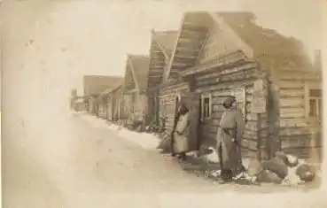 1.WK Baracken, Winter Echtfoto * ca. 1915