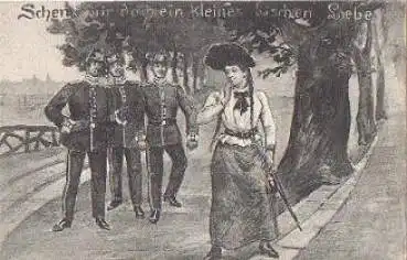 Soldaten mit Frau Liebe Schenken o 17.12.1905