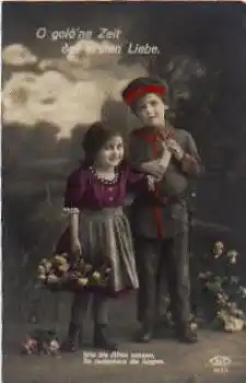 Kinderpaar in Uniform Serienkarte Nr. 417/1 * ca. 1914