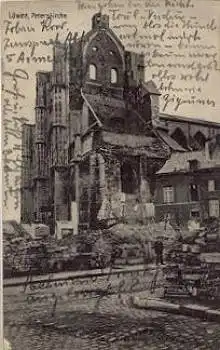 Leuven Löwen Peterskirche zerstört o 26.11.1914