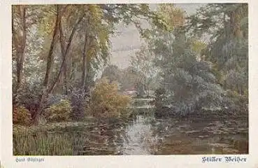 Stiller Weiher Künstlerkarte Hans Götzinger Deutscher Schulverein Nr. 975, * ca. 1920