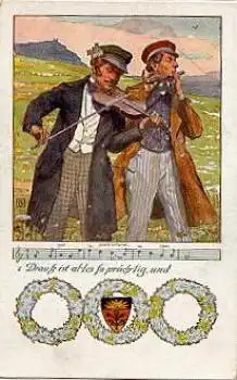 Deutscher Schul-Verein Künstlerkarte UG, Musiker, Nr. 107 gebr. 10.4.1918