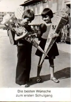 Kinder mit Schultüte, Schulanfang, * ca. 1975