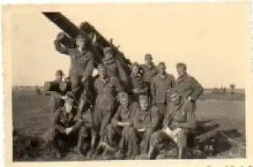 Deutsche Wehrmacht Privatfoto Geschützbedienung *ca. 1940