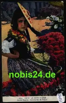 Cote d`azur Blumenmädchen Frankreich Trachten o 1939