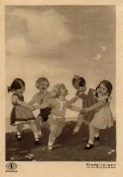 Indanthren Werbung Kinderreigen Kuenstlerkarte W. Ivttner * ca. 1930