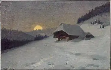 Winter im Schwarzwald Kuenstlerkarte F. Reiss, * ca. 1930