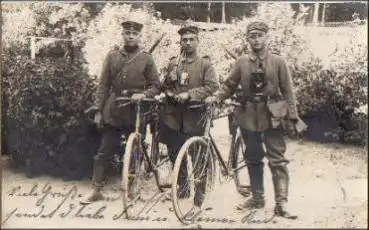Militärfahrradfahrer 1. WK Echtfoto o 2.6.1915