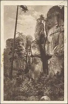 Cesky Raj Hruba Skala Kletterfelsen o 22.08.1949