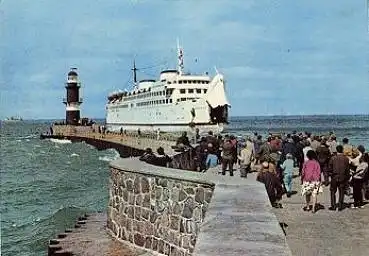 Warnemünde Ostseefähre Leuchtturm gebr. ca. 1965