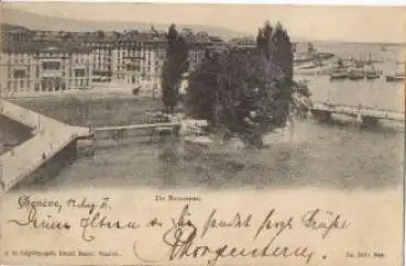Geneve, Ile Rousseau, Insel in Genf, o 19.8.1901