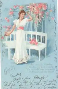Dame mit Blumen "Nur Ihr Allein" o 3.10.1904