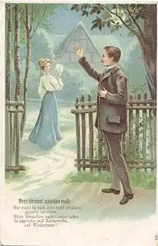 Sprueche Aphorism  "Wenn ich einst Scheiden muß" Paar * ca. 1905