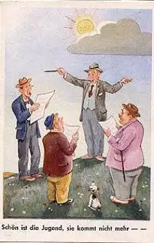 Chor von Männern "Schön ist die Jugend" Hund * ca. 1930