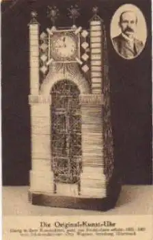 Kunst-Uhr aus Strohhalmen  *ca.1920