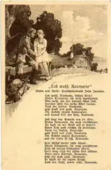 Deutscher Soldat mit Frau "Leb Wohl Rosmarie" Patriotika * ca. 1940