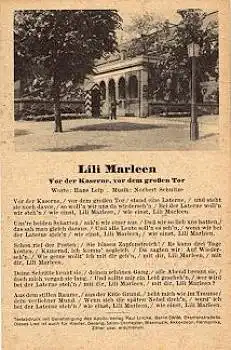 Lili Marleen Liedkarte Kaserne * ca. 1940