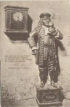 Wanduhr Zwerg Heidelberger Schloss o 31.5.1907