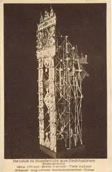 24 Stundenuhr aus Strohhalmen * ca. 1920