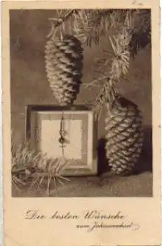 Tischuhr  Neujahrskarte, o 30.12.1937