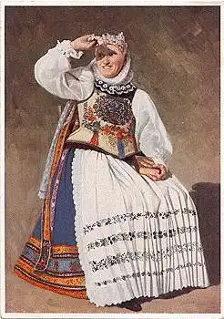 VDA Trachten Bäuerin aus Klein-Bistritz Künstlerkarte *ca. 1935