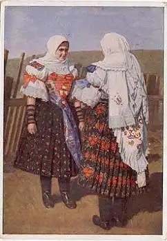 VDA Zipser Trachten Deutsche Bäuerin in Festtracht Künstlerkarte * ca. 1935