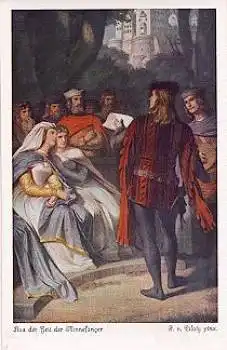 Piloty Künstlerkarte "Zeit der Minnesänger" * ca. 1950