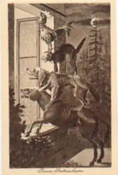 Die Bremer Stadtmusikanten Esel Hund Katze Hahn * ca. 1930