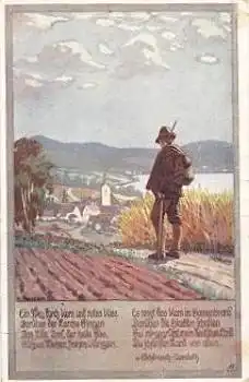 Die fahrenden Gesellen Künstlerkarte Kutzer o 22.10.1913