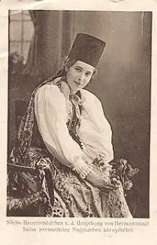 Hermannstadt Trachten Bauernmädchen gebr. 1916