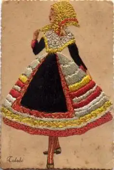Trachten, Spanien, bestickte Karte, Region Toledo, * ca. 1920
