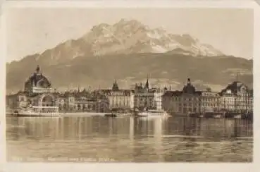 Luzern Bahnhof mit Pilatus o 19.12.1925