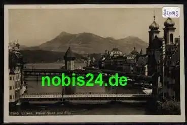 Luzern Reußbrücke und Rigi   *ca. 1950