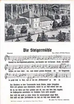 Steigermühle Liedkarte * ca. 1930