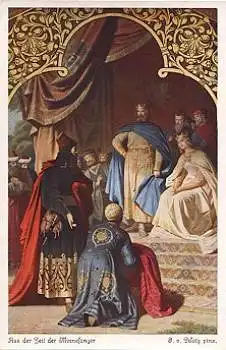 Piloty "Aus der Zeit der Minesänger" Künstlerkarte Nr. 4504 * ca. 1930