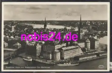 Sweden, Stockholm Riddarholmen fran Stadshuset o 30.6.1938