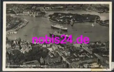 Stockholm Flygfoto med Söder i förgrunden  ca.1920