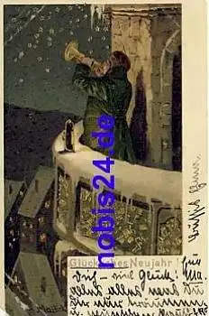 Neujahr Künstlerkarte Mailick  Prägekarte * ca. 1903