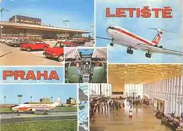 Flughafen Prag Letiste Flugzeuge o ca.1970