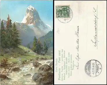 Robert Kammerer Alpenlandschaft Künstlerkarte o 4.3.1903