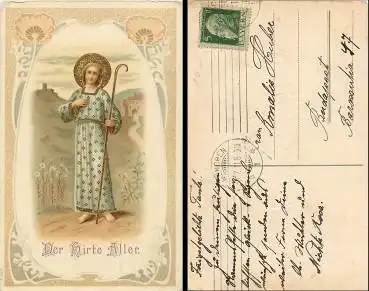 Jesus Christus Jugendstil Goldschnittlitho o 9.7.1911