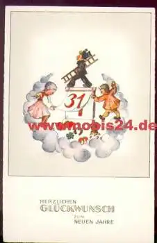 Schornsteinfeger mit Kalender und Engel *ca. 1940