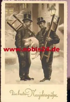 Schornsteinfeger mit Schwein o 30.12.1936