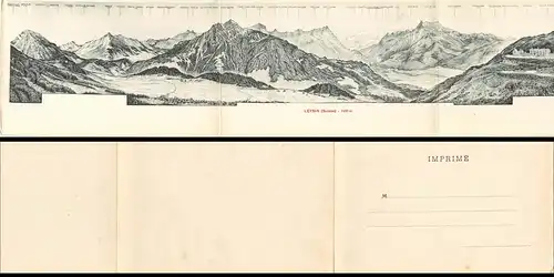 Schweiz Leysin 3-fach Klapplitho *1900